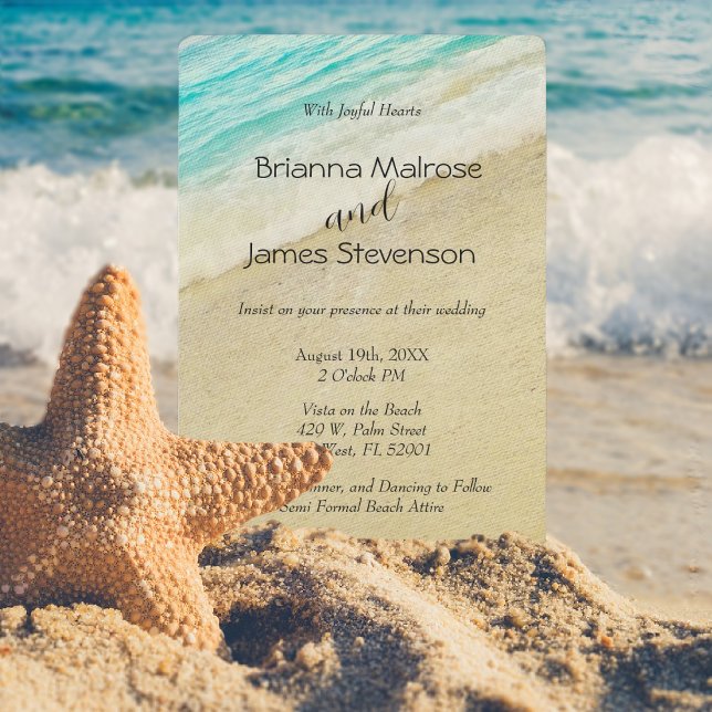 Beach Wedding Invitation Simple and Elegant (Creator Uploaded)