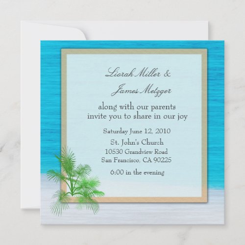 BEACH  Wedding Invitation Template