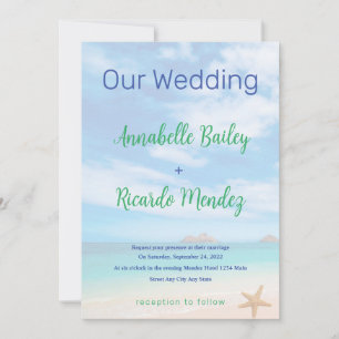 Beach Wedding Invitation With Starfish