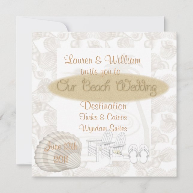 Beach Wedding Invitations Templated Destinations (Front)