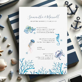 Beach Wedding Invitations Watercolor Ocean