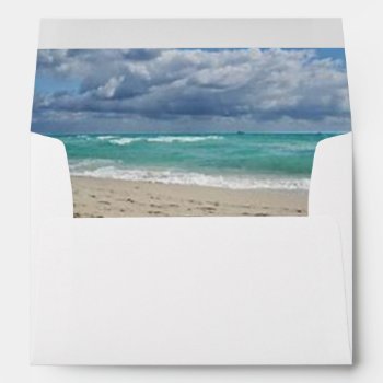 Beach Wedding Invite Envelopes Custom by CREATIVEWEDDING at Zazzle