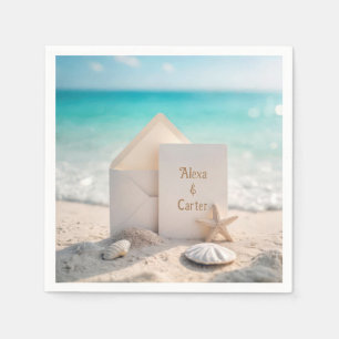 Beach Wedding Invite With Starfish Napkins
