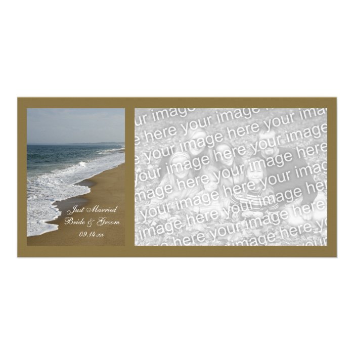 Beach Wedding Just Married Photo Card