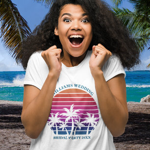 Beach Wedding Matching Bridal Party Bridesmaid T-Shirt