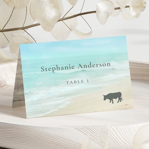 Beach Wedding Meal Options Table Place Card