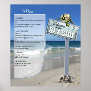 Beach Wedding Menu Poster