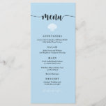 Beach Wedding Menu Seashell Seaside Beach Blue<br><div class="desc">Editable menu for your beach wedding! See our "Seaside Beach Blue" Collection for matching products!</div>