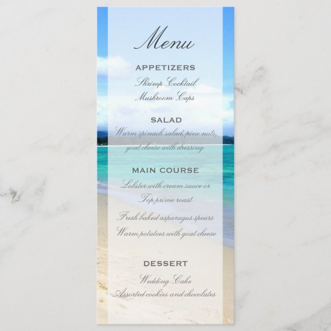 Beach Wedding Menu Template (Front)