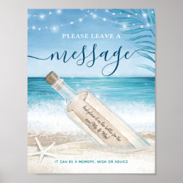 Beach Wedding Message in a Bottle Guest Book Sign