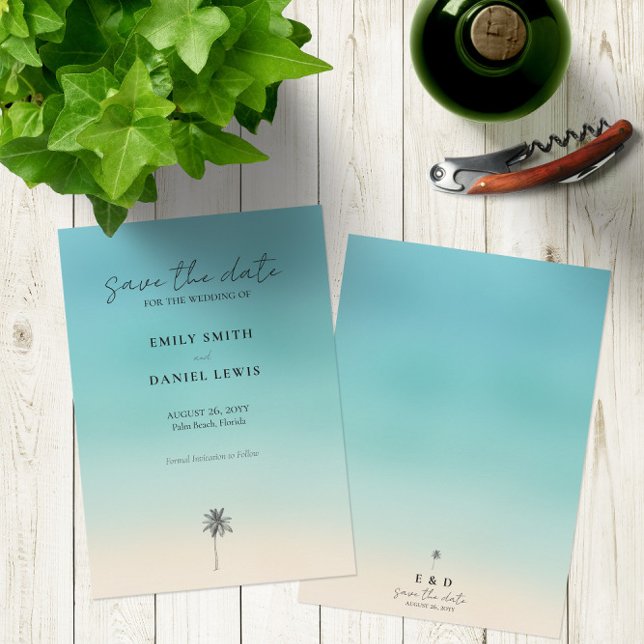 Beach Wedding 🌴🌊 Minimalist Save The Date Card (Beach Wedding 🌴🌊 Minimalist Save The Date Card
)