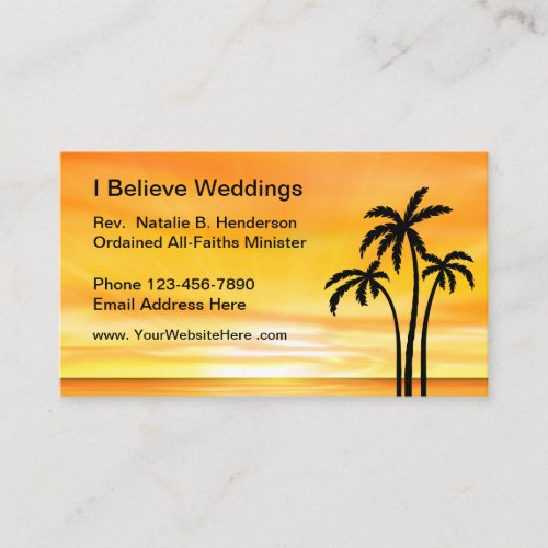 Beach Wedding Minister Business Card