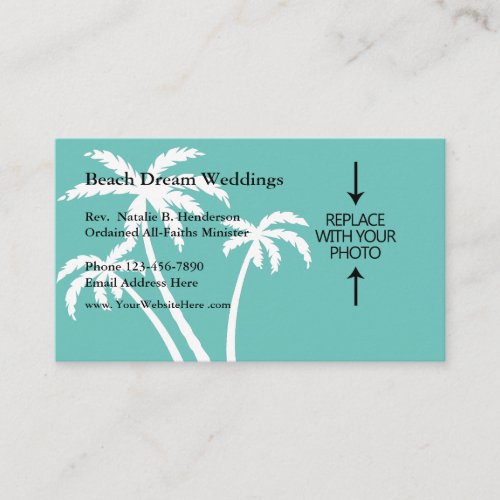 Beach Wedding Minister Business Card