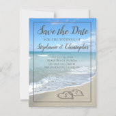Beach Wedding Monogram Hearts in the Sand Magnetic Invitation (Front)