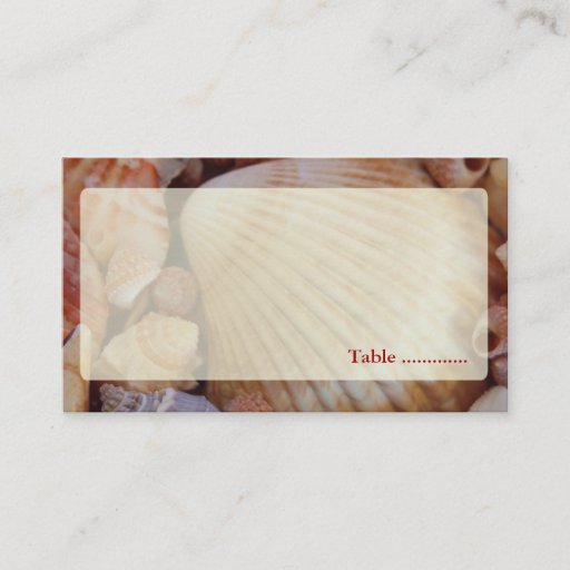 Customizable Beach Wedding Multicolored Seashell Place Cards Business Card