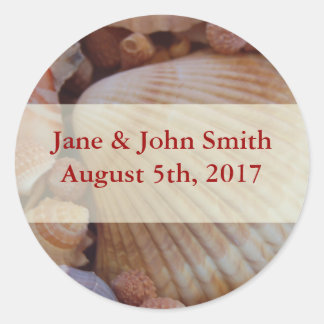 Beach Wedding Multicolored Seashell Stickers
