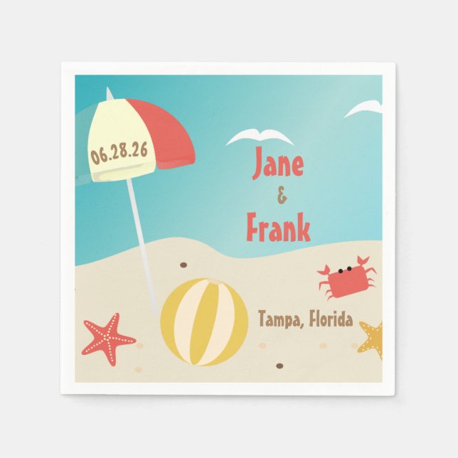 Beach Wedding  Napkins (Front)