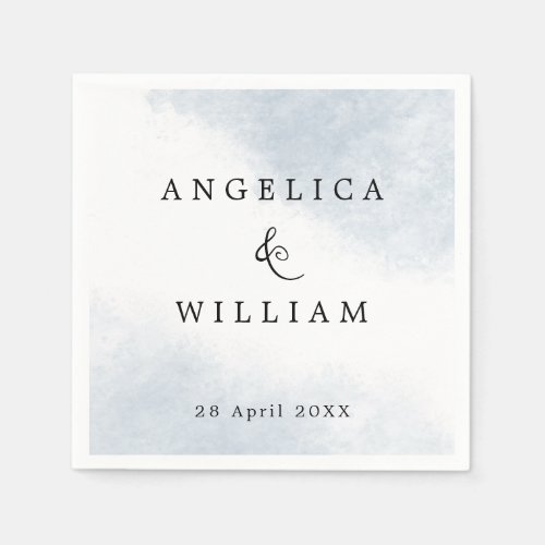 BEACH WEDDING NAPKINS  DUSTY BLUE WATERCOLOR