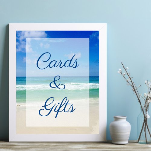 Beach Wedding Ocean Waves Photo Cards  Gifts Poster