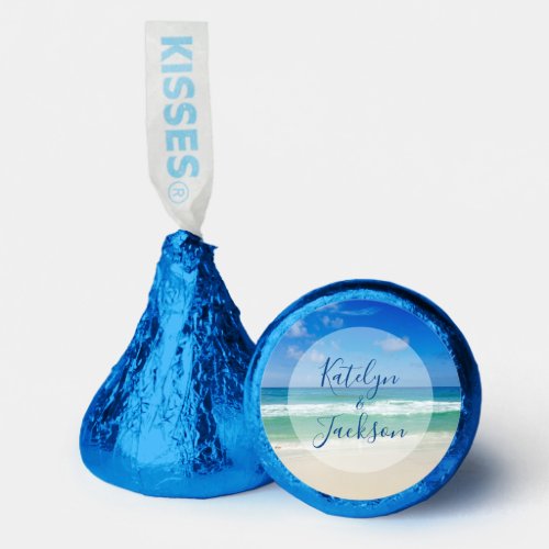 Beach Wedding Ocean Waves Photography Personalized Hersheys Kisses