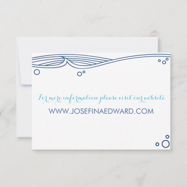 Beach Wedding Ocean Waves Website Card (Front)
