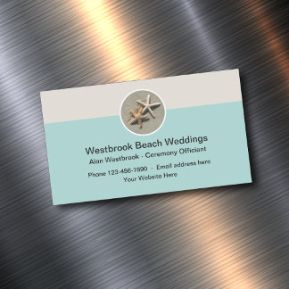 Beach Wedding Officiant Business Card Magnet