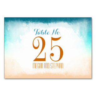 Beach Wedding Ombre Table Number Cards Place Cards