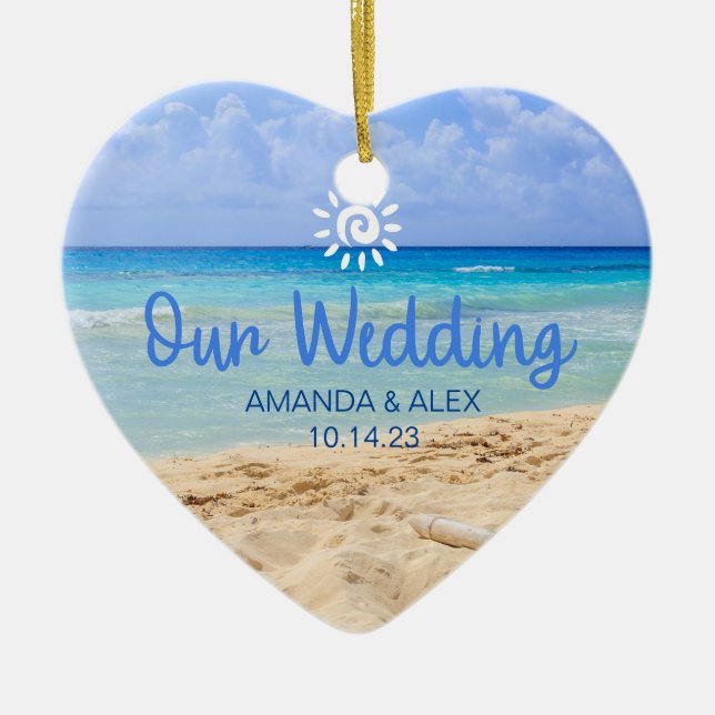 Beach Wedding Ornament Party Favor (Front)