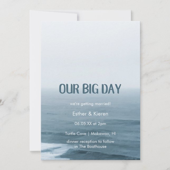 Beach Wedding 'Our Big Day' Invitation (Front)