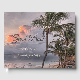 Beach Wedding,Palm Guest Book