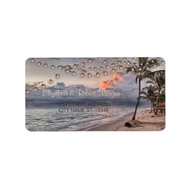 Beach  Wedding,Palm Label (Front)