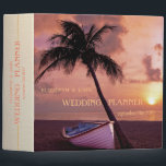Beach Wedding Palm, Sunset, Boat 3 Ring Binder<br><div class="desc">Beach wedding planner.</div>