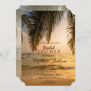 Beach Wedding,Palm Sunset Bridal Shower Invitation