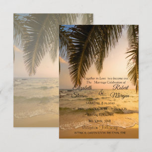 Beach Wedding,Palm Sunset Invitation
