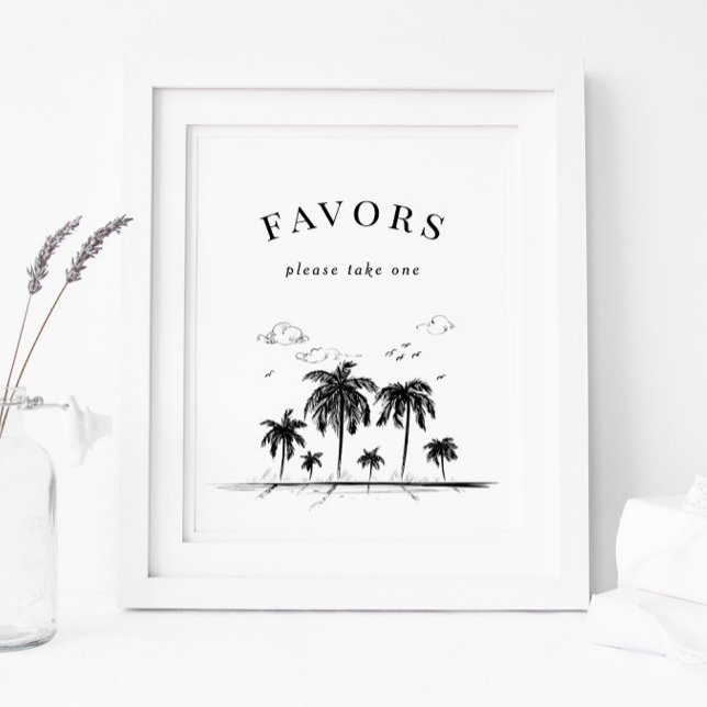 Beach Wedding Palm Tree Favors Sign (Creator Uploaded)
