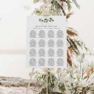 Beach Wedding Palm Tree Wedding Seating Chart Foam Board
