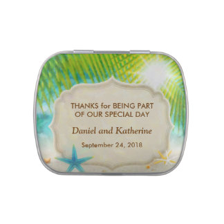 Beach Wedding Party Favor Jelly Belly Tin