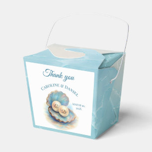 Beach Wedding Pearls Shell Elegant Ocean Theme Favor Boxes