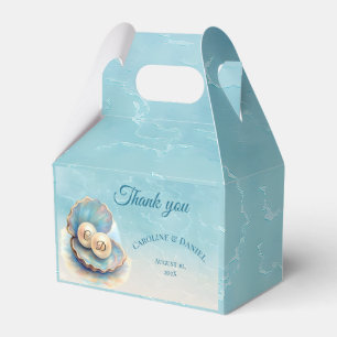 Beach Wedding Pearls Shell Elegant Ocean Theme  Favor Boxes