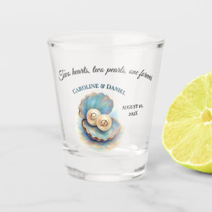 Beach Wedding Pearls Shell Elegant Ocean Theme Gi Shot Glass