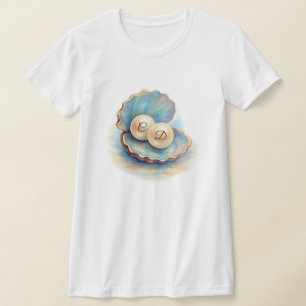 Beach Wedding Pearls Shell Elegant Ocean Theme  T-Shirt
