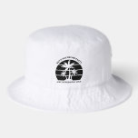 Beach Wedding Personalized Black White Palm Trees Bucket Hat<br><div class="desc">Cool black palm trees on a stylish custom bachelor party or wedding hat. Customize these tropical hats for your destination wedding. They are perfect for the whole bridal party at an island getaway rehearsal dinner or for a maid of honor or best man.</div>