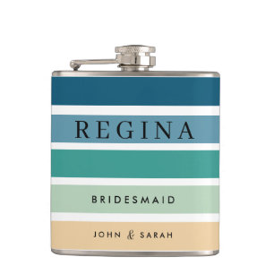 Beach Wedding Personalized Bridesmaid Hip Flask