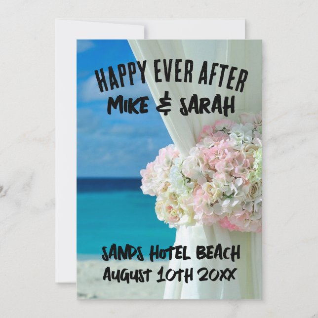 BEACH WEDDING PERSONALIZED INVITATIONS (Front)