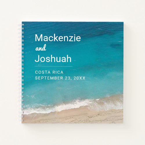 Beach Wedding Personalized Sandy Waves Guest Book