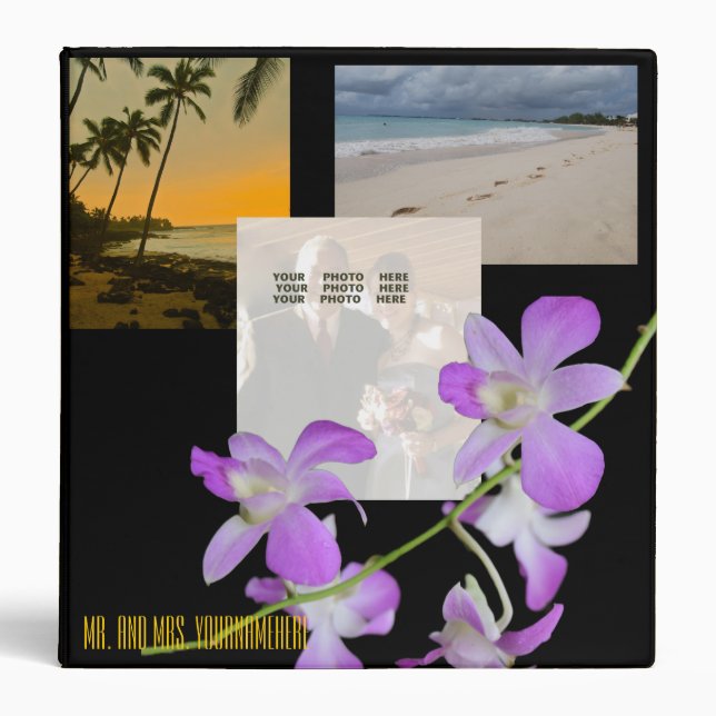 Beach Wedding Photo Album Binder (Front)