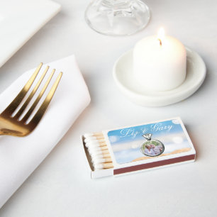 Beach Wedding Photo Personalized Table Favor Matchboxes