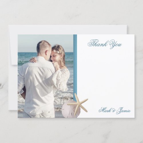 Beach Wedding Photo Thank You Invitation