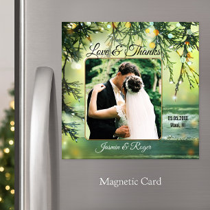 Beach Wedding Photo Thank You Magnetic Card