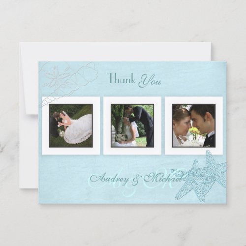 Beach Wedding Photos Thank you postcards